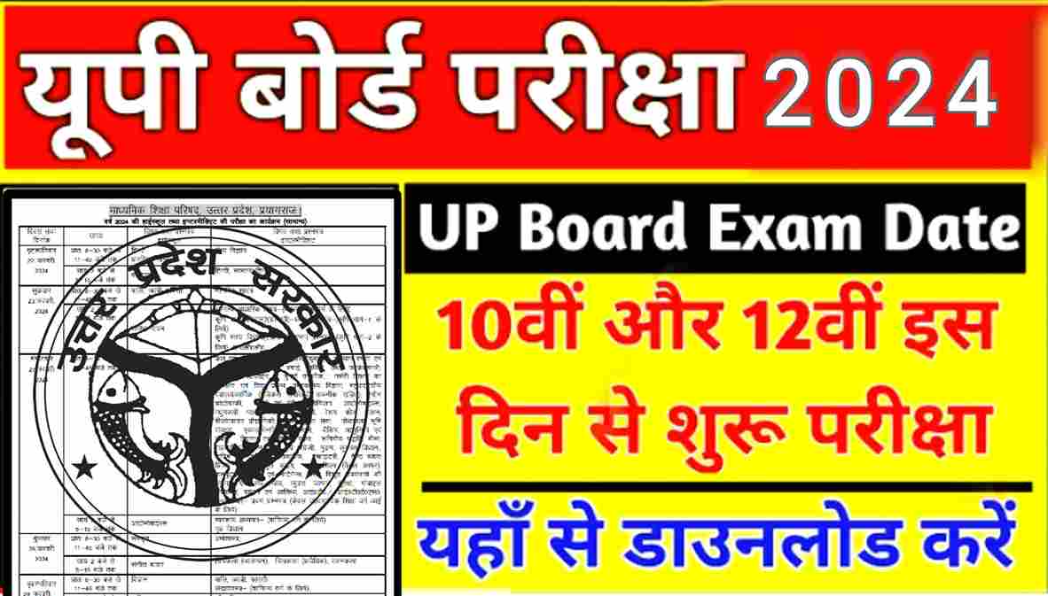 UP Board Exam Date 2024 Out @upmsp.edu.in Class 10th, 12th